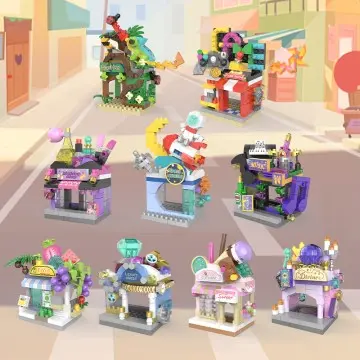 Yuxin YX895 ice cream parlor mini street scene series of micro-particle building blocks landscape furnishings children's educational toys